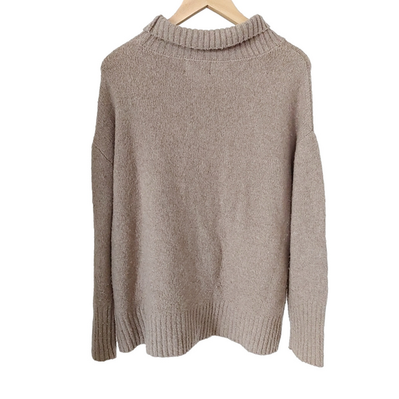 Host Pick Cynthia Rowley Wool Blend Oversized Sweater Cowl Neck Brown Size Large - Picture 2 of 12